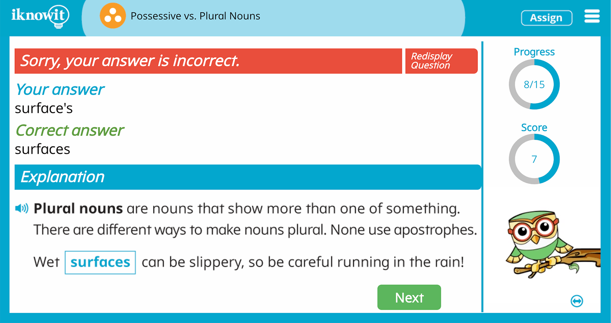 3rd Grade Possessive vs Plural Nouns Practice Interactive Game