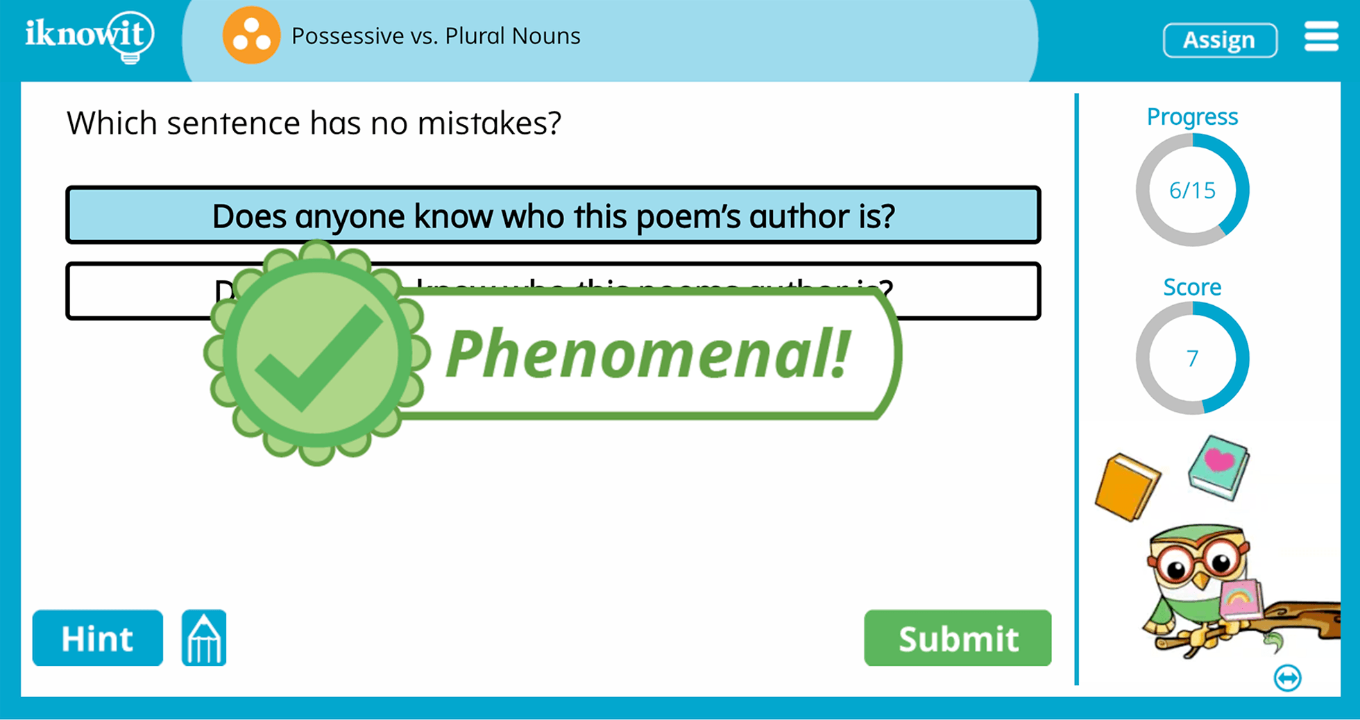 3rd Grade Possessive vs Plural Nouns Practice Interactive Lesson