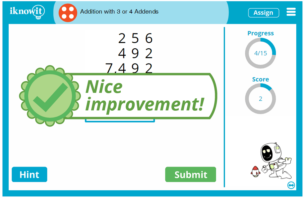 Fourth Grade Adding 3 or 4 Numbers Sum Lesson