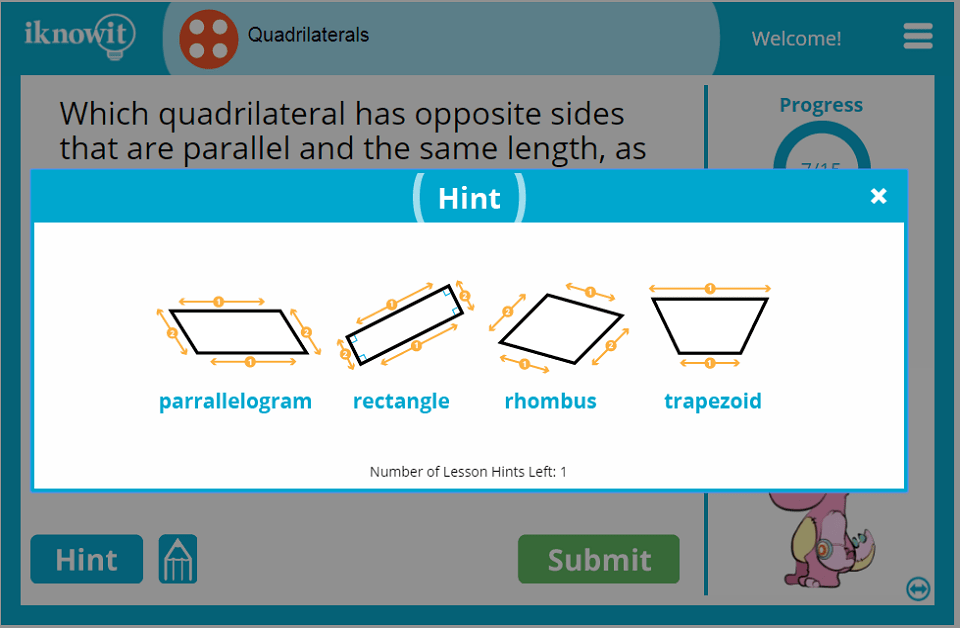 Fourth Grade Comparing Squares Rectangles Parallelograms Lesson