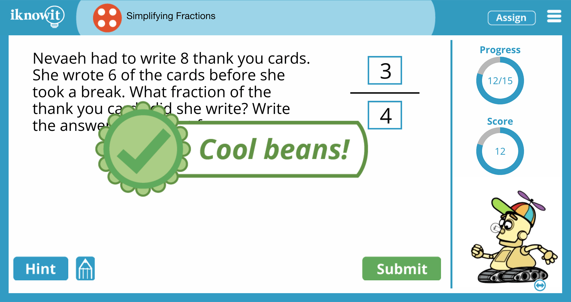 Fourth Grade Simplify Reduce Fractions Practice Interactive Activity