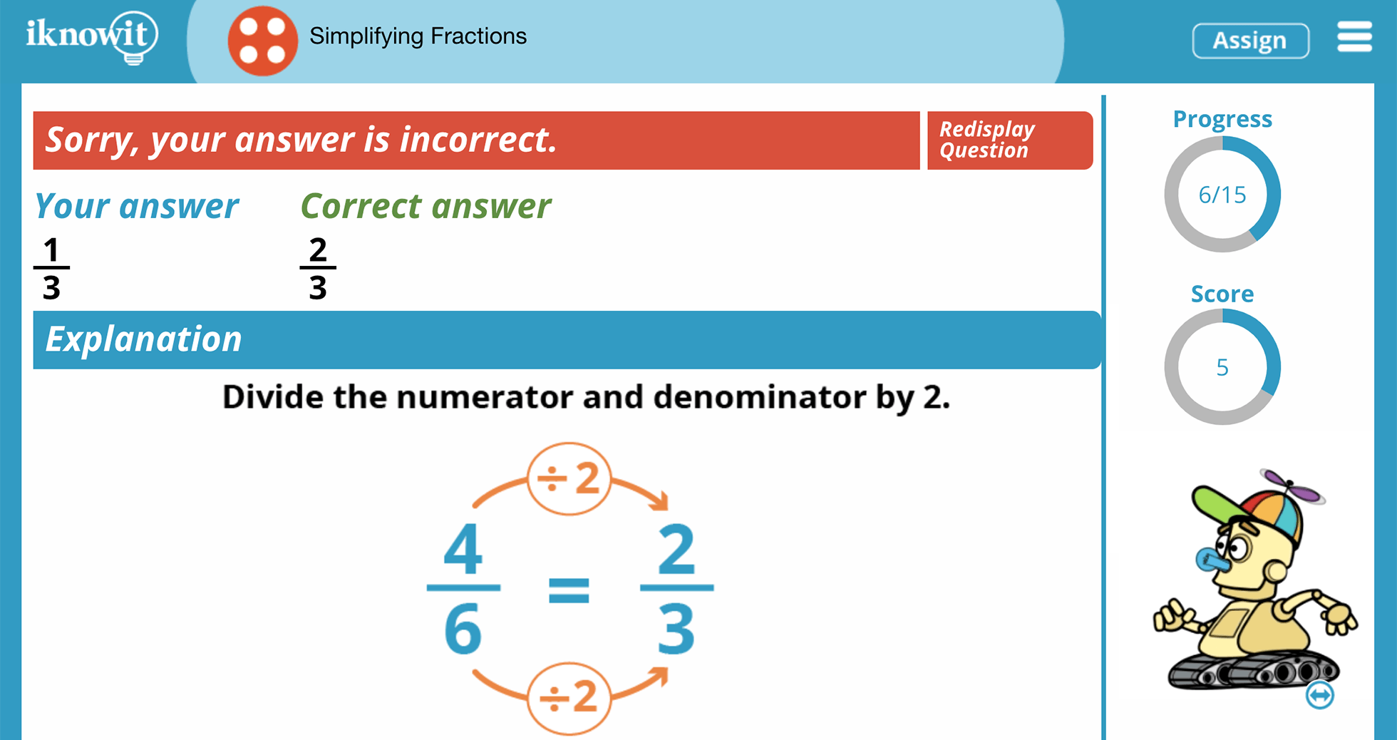 Fourth Grade Simplify Reduce Fractions Practice Interactive Game