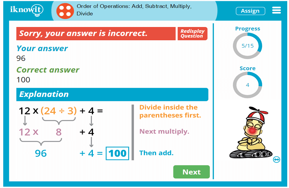 4th Grade Order of Operations Add Subtract Multiply Divide Activity