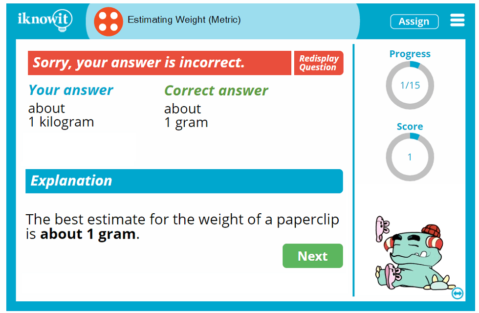 4th Grade Estimating Weight in Metric Units Activity