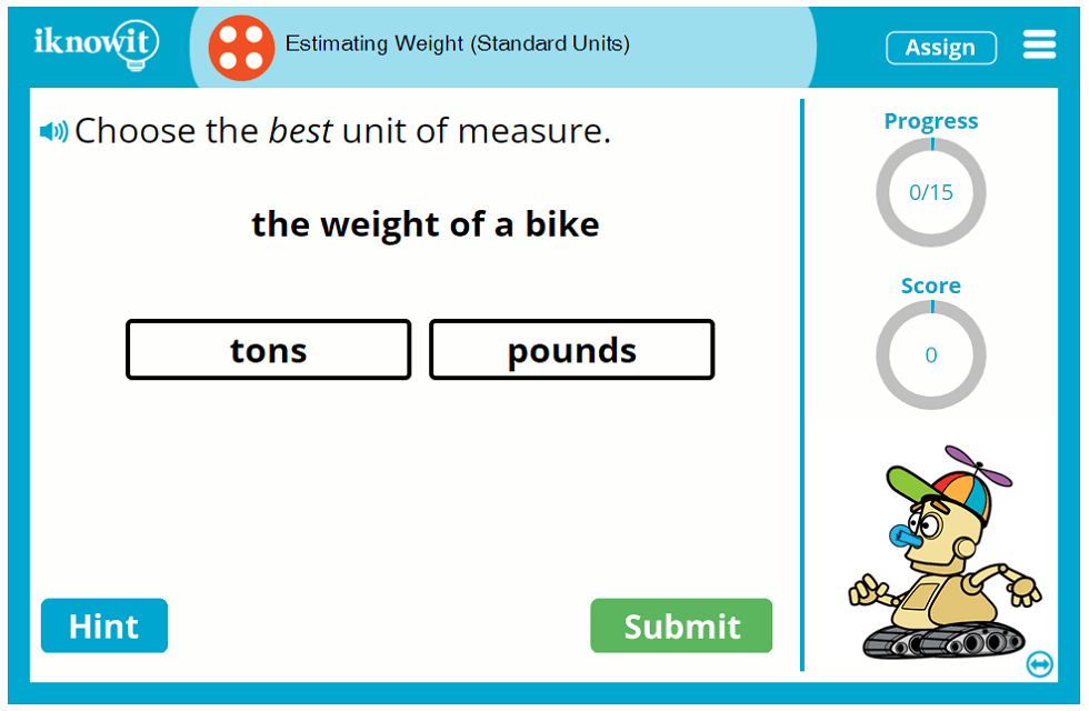 Fourth Grade Weight Estimation Ounces Pounds Tons Activity