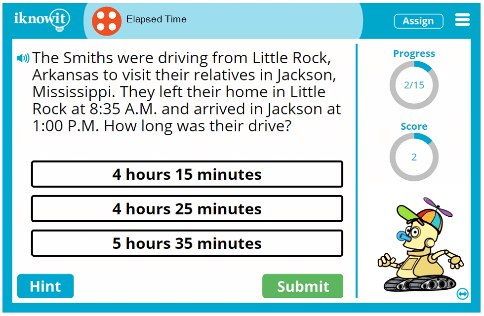 Fourth Grade Measure Elapsed Time Game