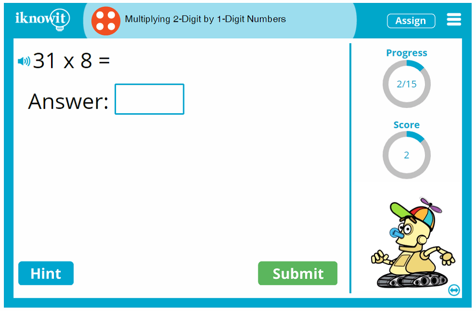 Fourth Grade Multiply Two and One Digit Numbers Activity