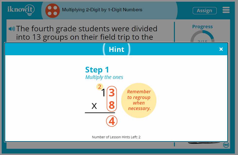 4th Grade Multiplying 2-Digit by 1-Digit Numbers Lesson