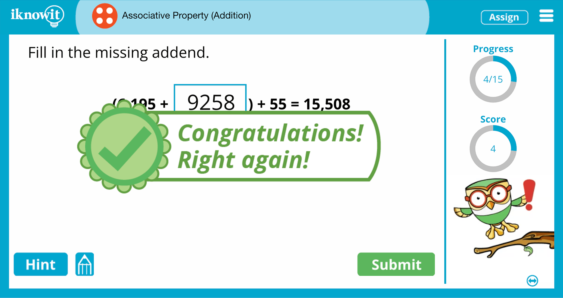 4th Grade Associative Property Addition Online Learning Lesson