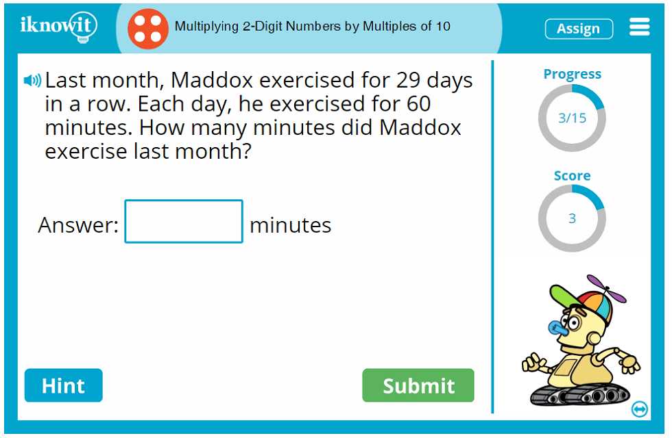 Fourth Grade Multiply Two Digit Numbers by Multiples of Ten Game