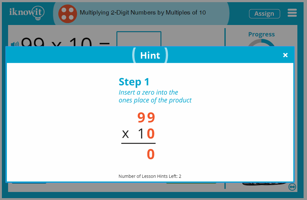 4th Grade Multiplying 2 Digit Numbers by Multiples of 10 Lesson