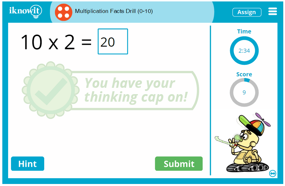 Fourth Grade Multiply Numbers Fact Quick Test Lesson