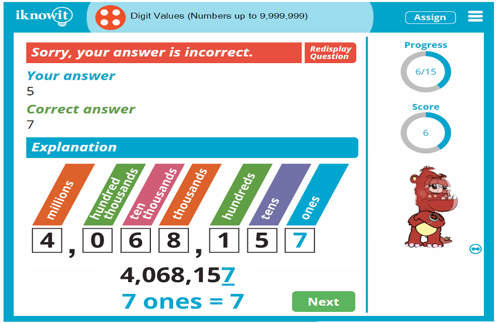 4th Grade Place Value Digit Values up to 9,999,999 Activity