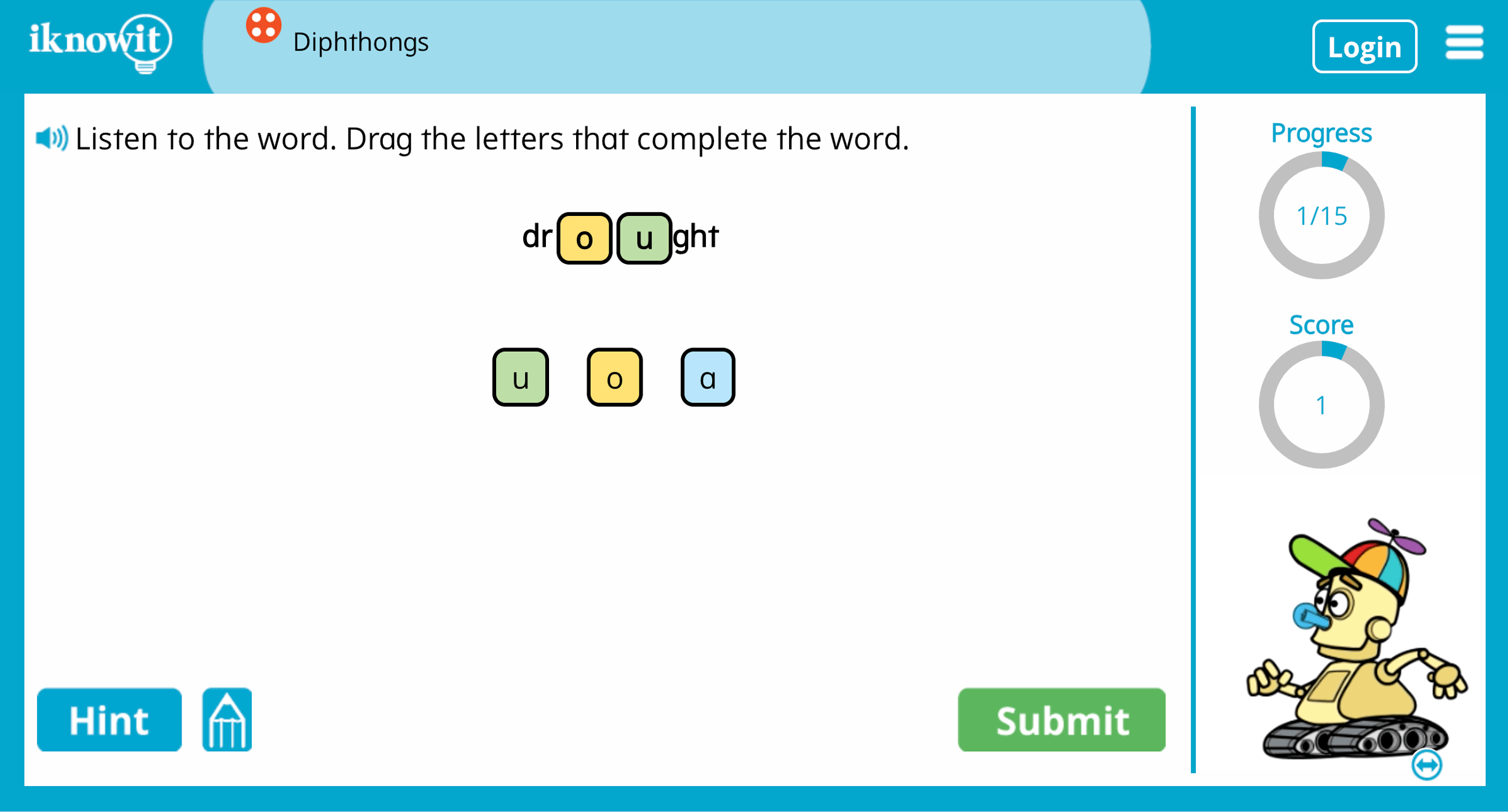 Fourth Grade diphthongs Practice Interactive Lesson