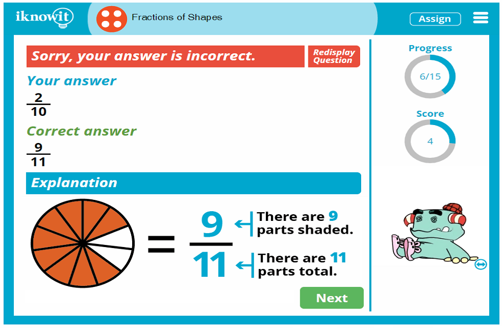 4th Grade Fractions of Shapes Activity