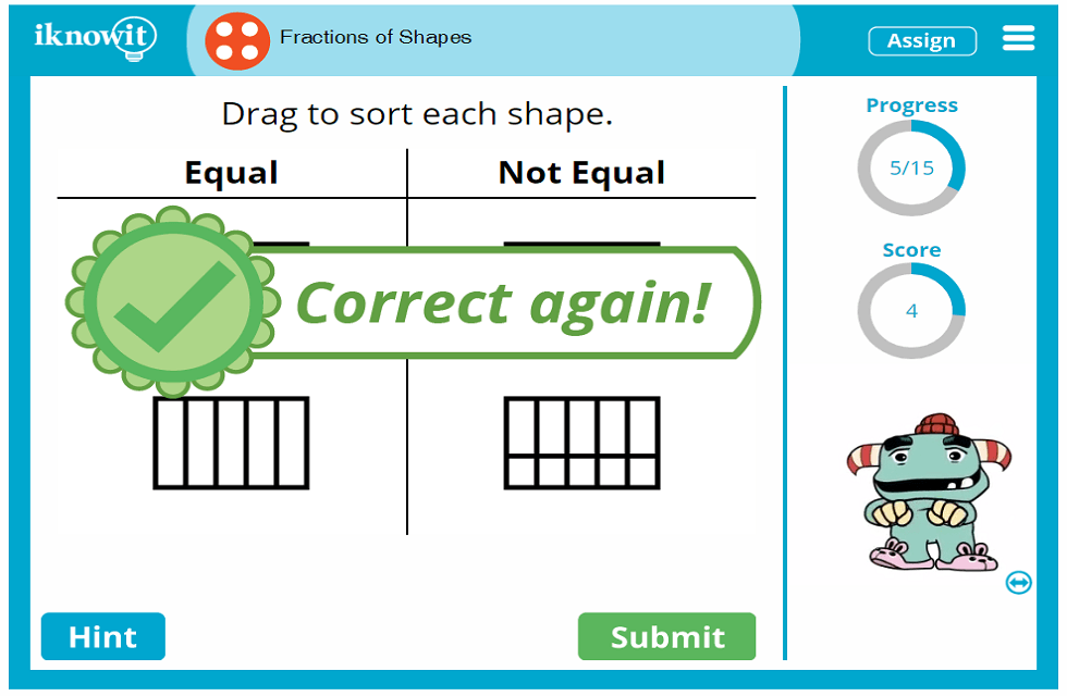 Fourth Grade Shape Parts as Fractions Lesson