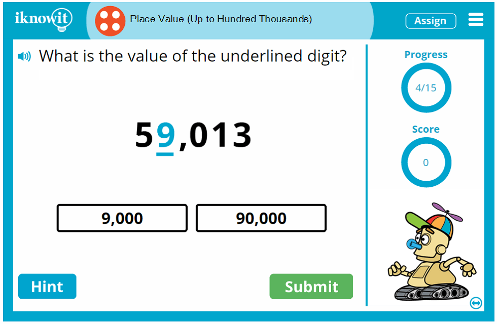 Fourth Grade Hundred Thousands Place Value Game