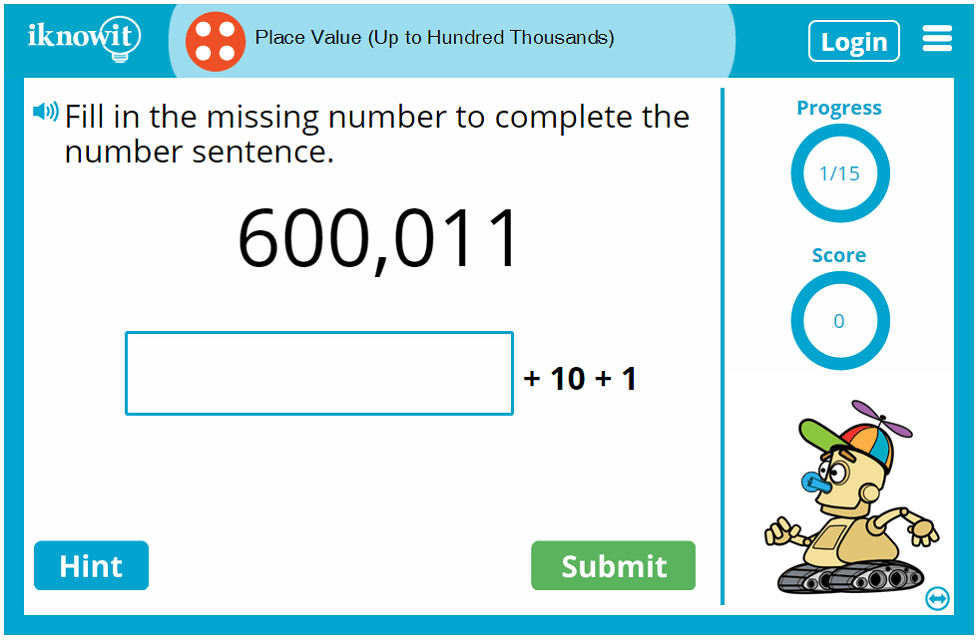 4th Grade Place Value Hundred Thousands Game