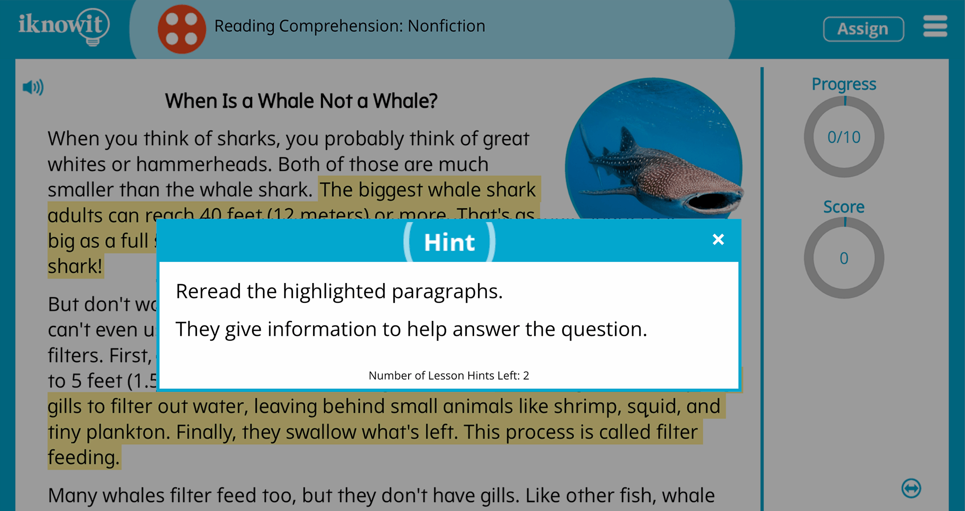 Fourth Grade Reading Comprehension Nonfiction Practice Interactive Activity