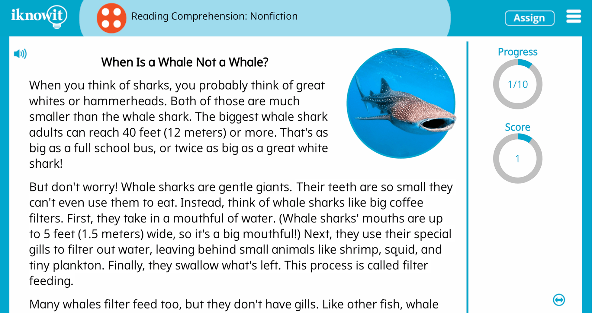 Fourth Grade Reading Comprehension Nonfiction Practice Interactive Game