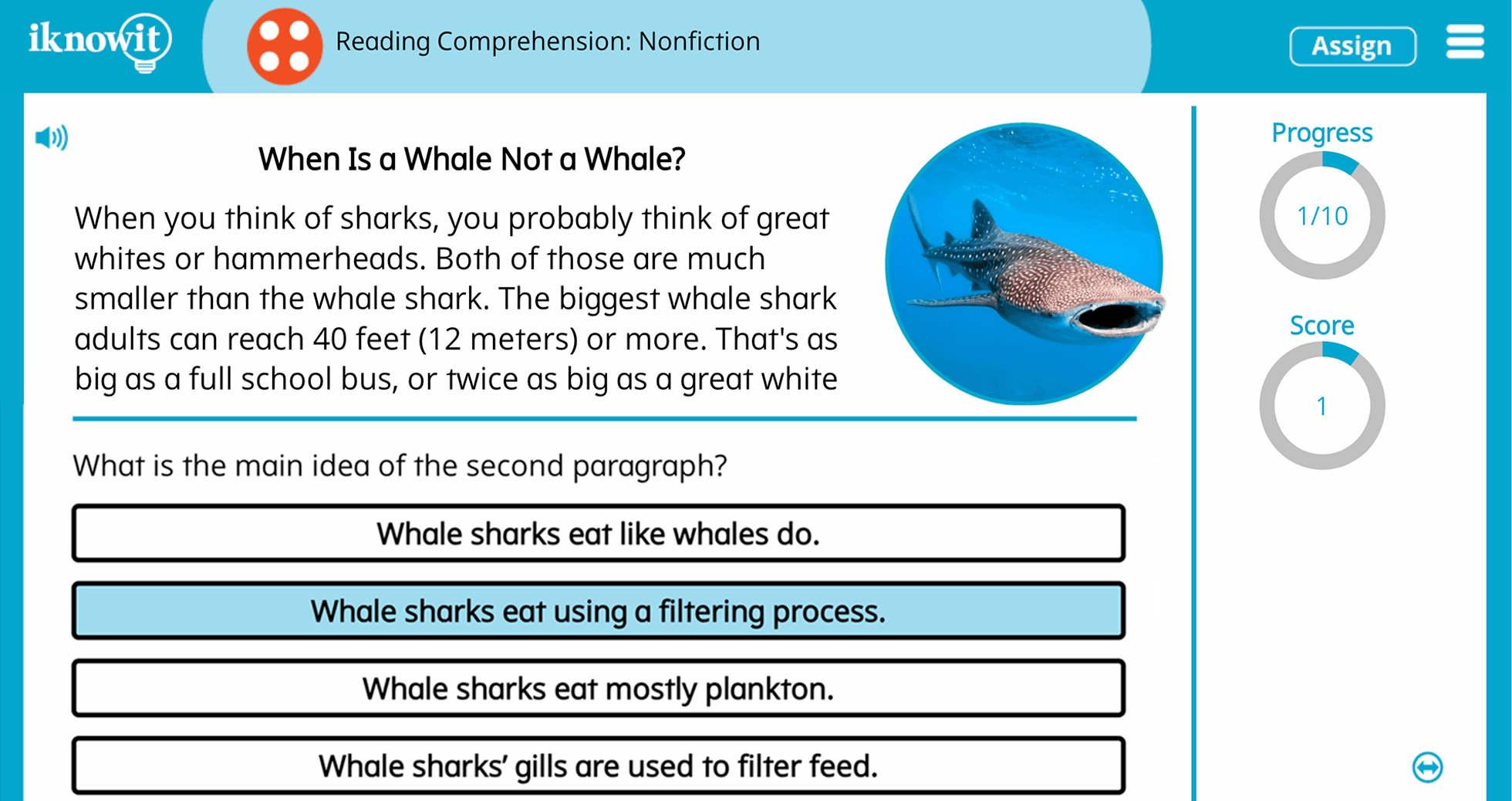 Fourth Grade Reading Comprehension Nonfiction Practice Interactive Lesson