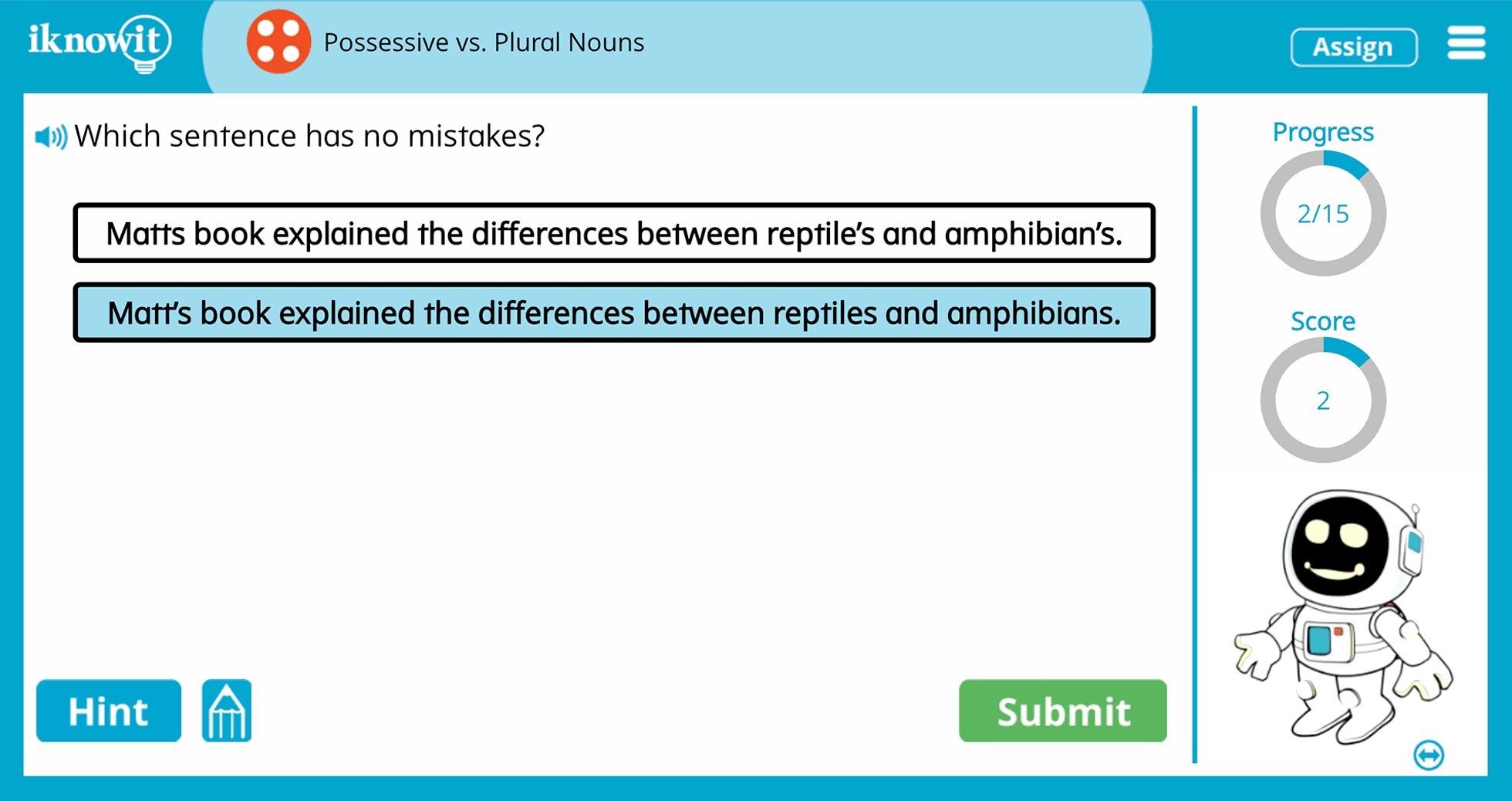 Fourth Grade Possessive vs Plural Nouns Online Learning Lesson