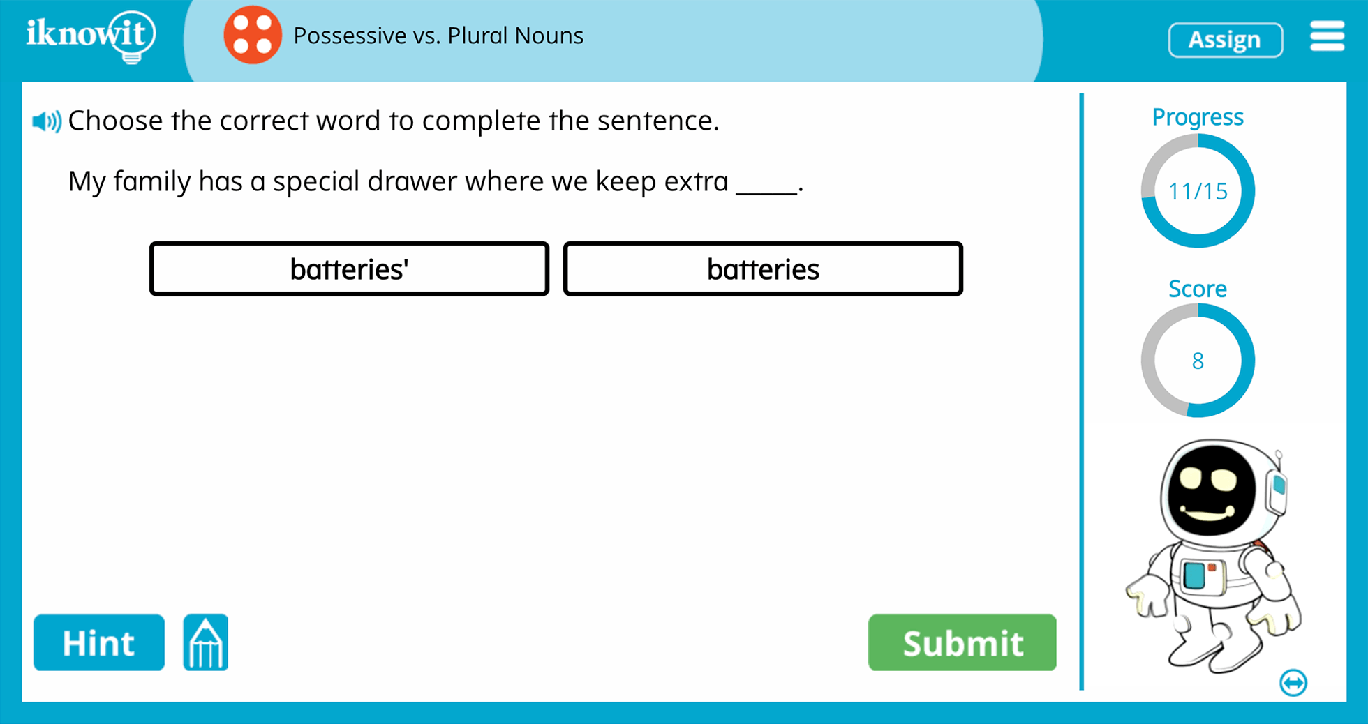 4th Grade Possessive vs Plural Nouns Practice Interactive Activity