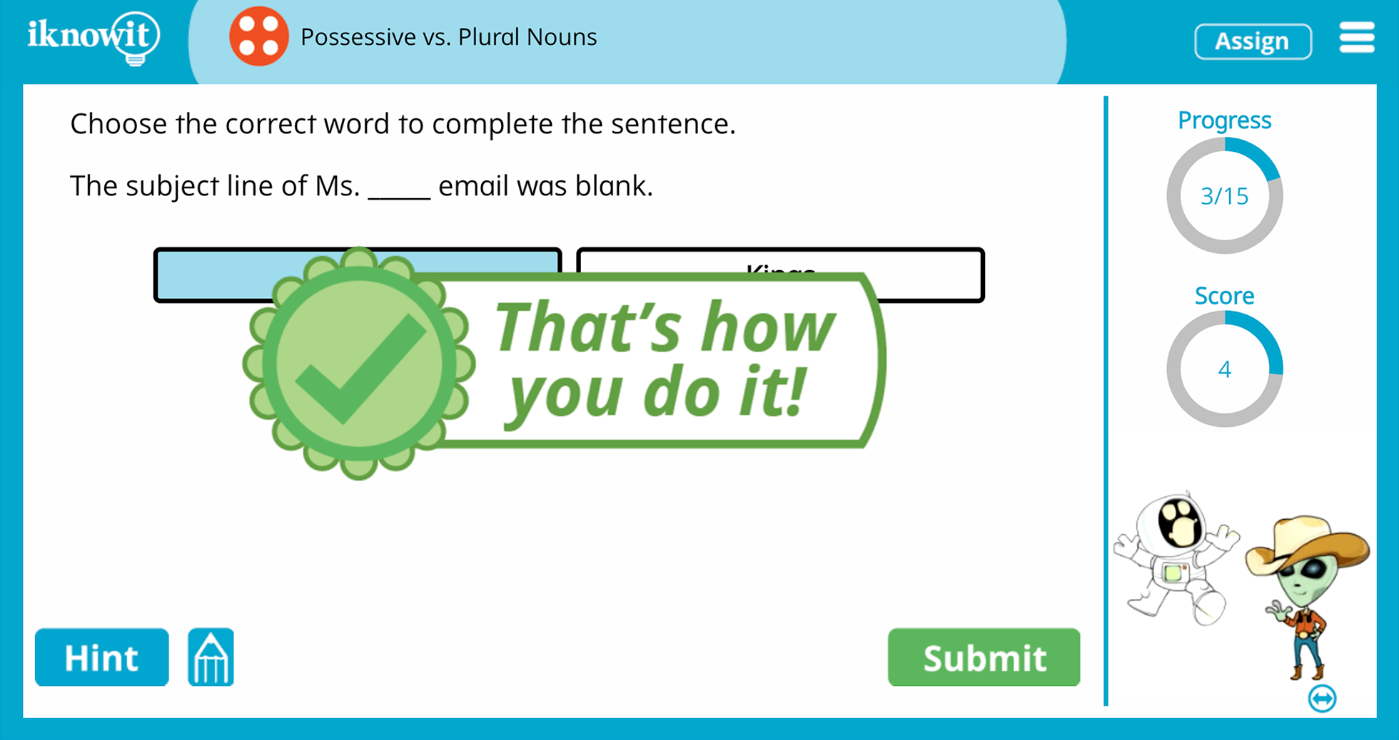 4th Grade Possessive vs Plural Nouns Practice Interactive Lesson