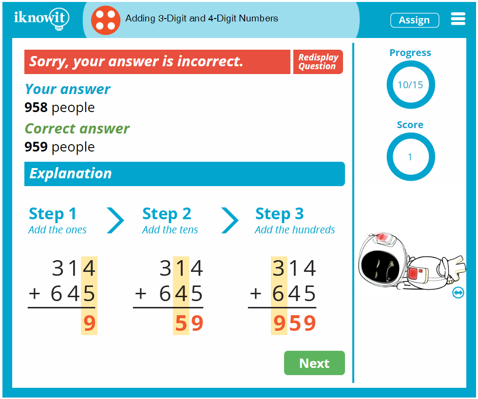 4th Grade Adding 3 and 4 Digit Numbers Activity