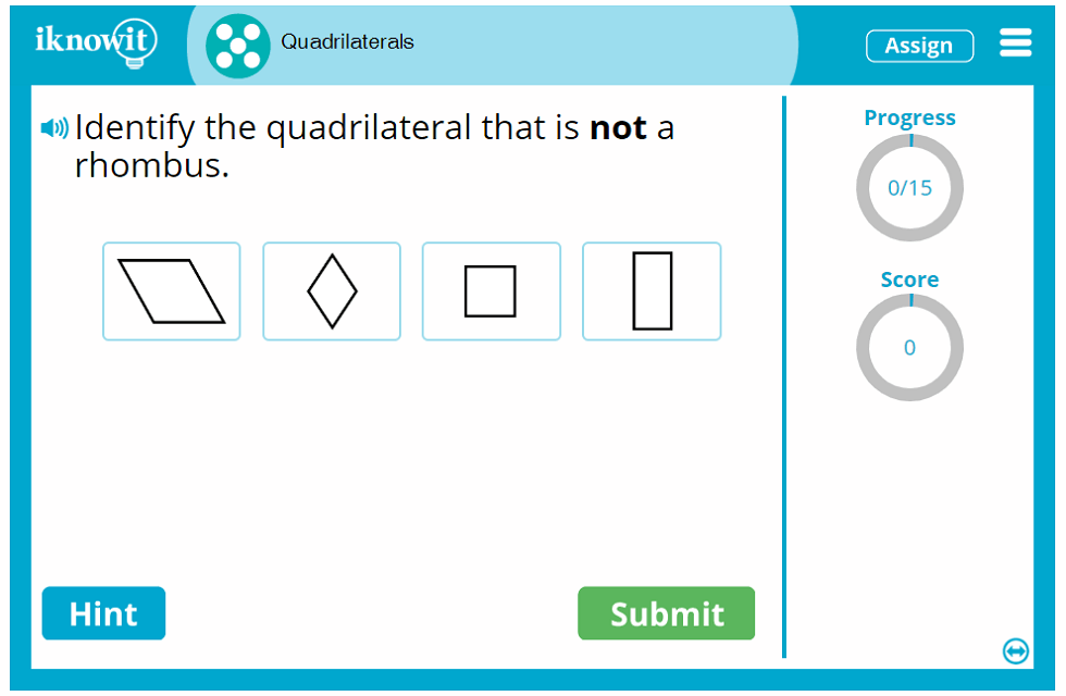 Fifth Grade Geometry Quadrilateral Four Sides and Corners Game