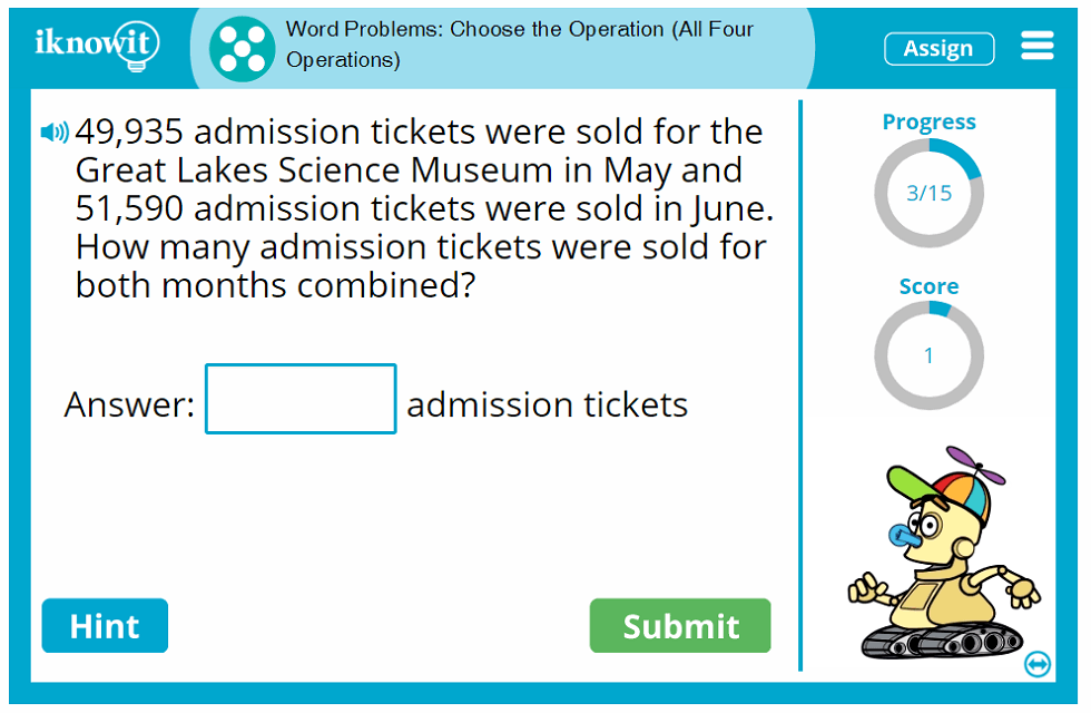 Fifth Grade Word Problems with Addition Subtraction Multiplication Division Game