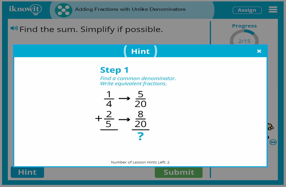 5th Grade Adding Fractions Unlike Denominators Lesson