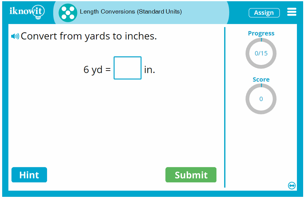 Fifth Grade Converting Length US Standard Measurements yd in ft Game