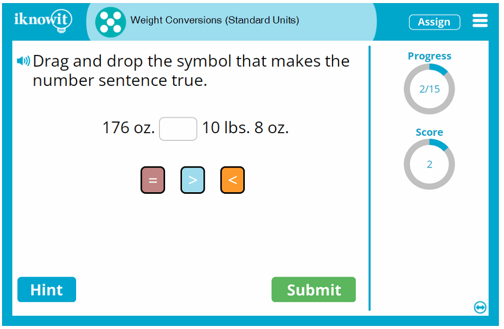 5th Grade Weight Conversions in Standard Units Game