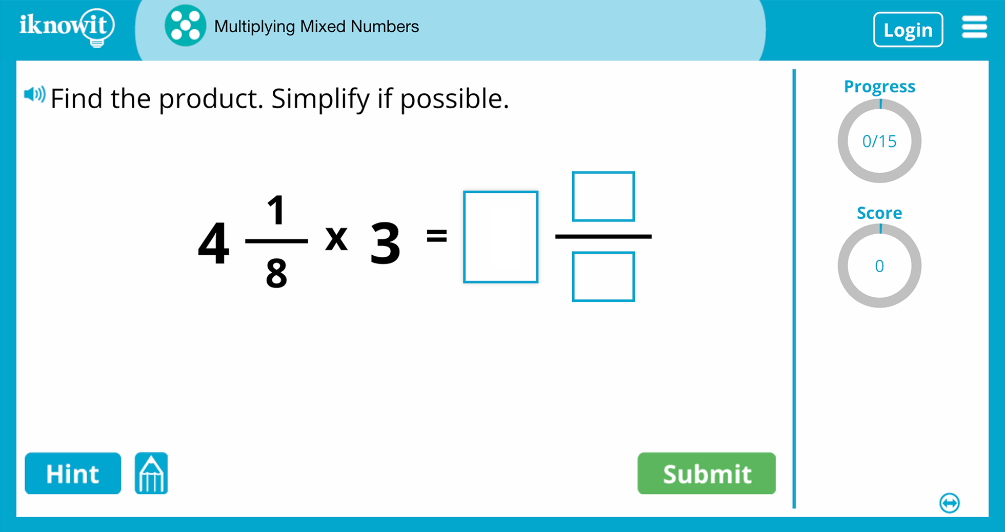 Fifth Grade multiplying With Mixed Numbers Practice Interactive Game