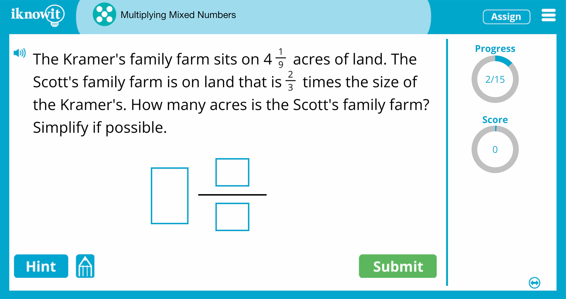Fifth Grade multiplying With Mixed Numbers Practice Interactive Lesson