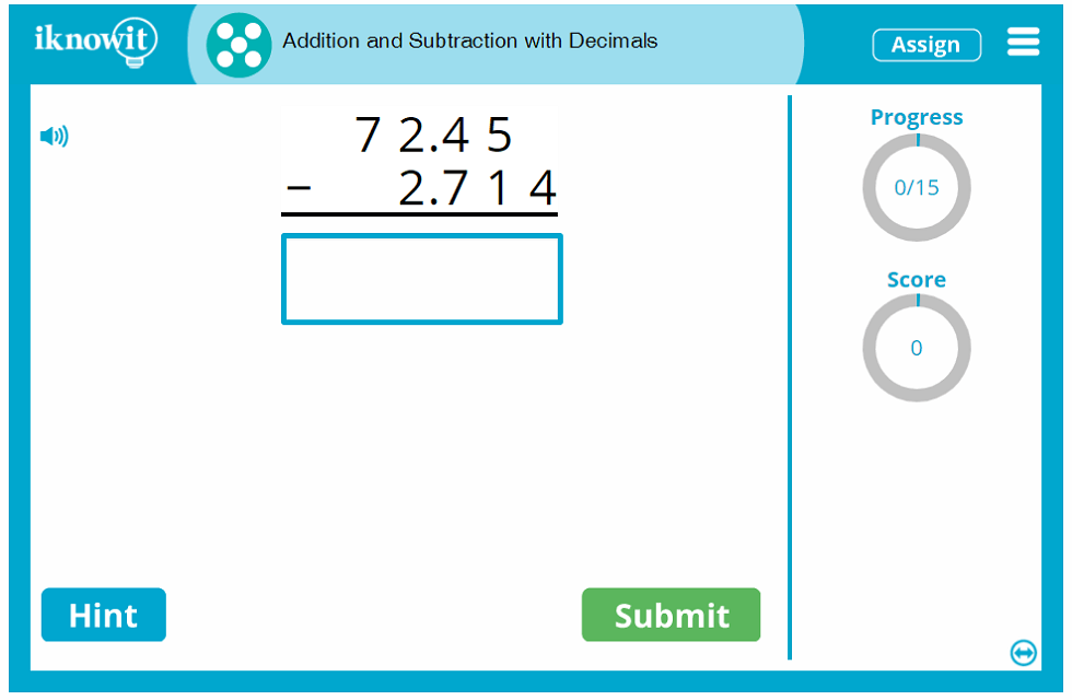 5th Grade Addition and Subtraction of Decimals Game