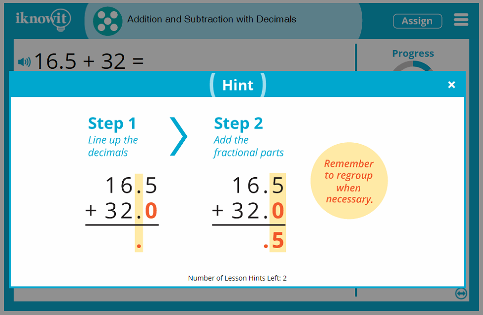 Interactive Math Lesson Addition And Subtraction With Decimals