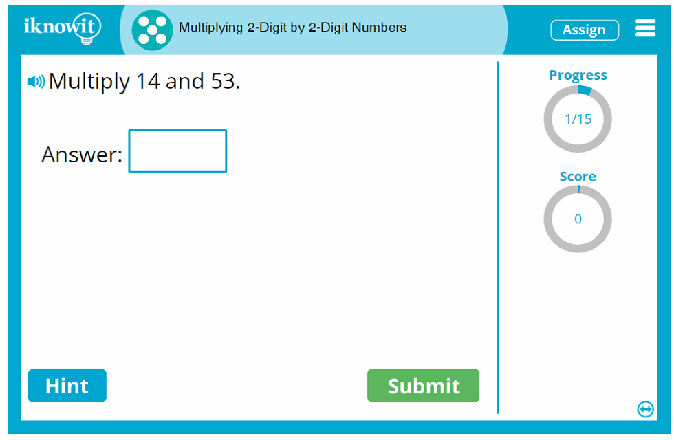 Fifth Grade Multiply Two Digit and Two Digit Numbers Game