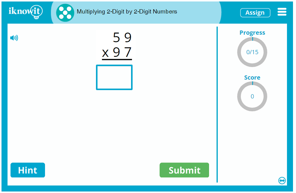 5th Grade Multiplying 2 Digit by 2 Digit Numbers Game