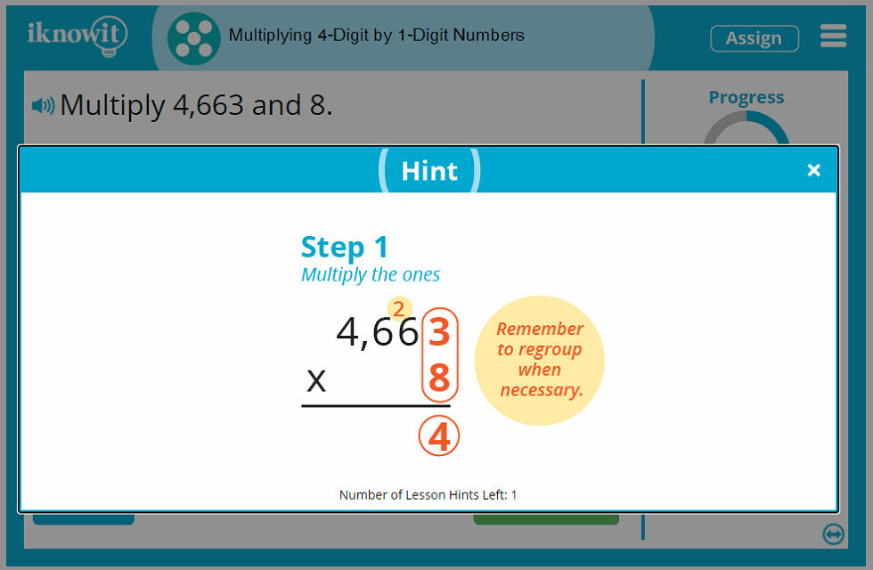 5th Grade Multiplying 4-digit by 1-digit Numbers Lesson