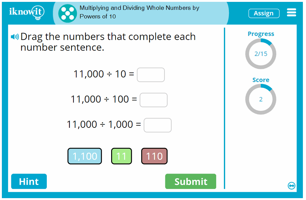 5th Grade Multiplying and Dividing Whole Numbers by Powers of 10 Game