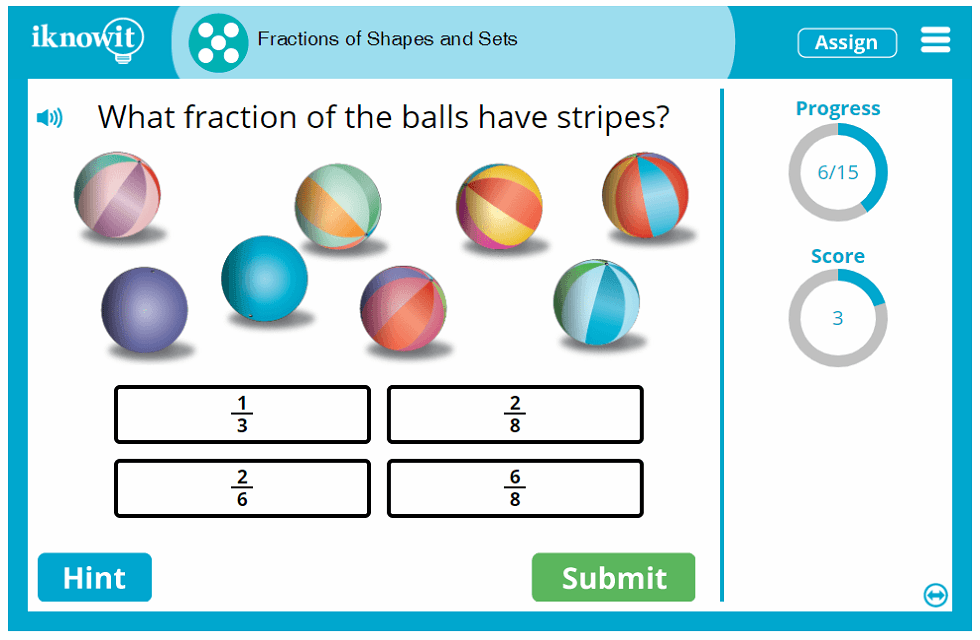 Fifth Grade Learn Shape and Set Fractions Game