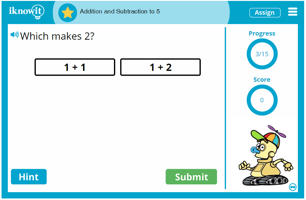 Kindergarten Addition and Subtraction up to Five Activity