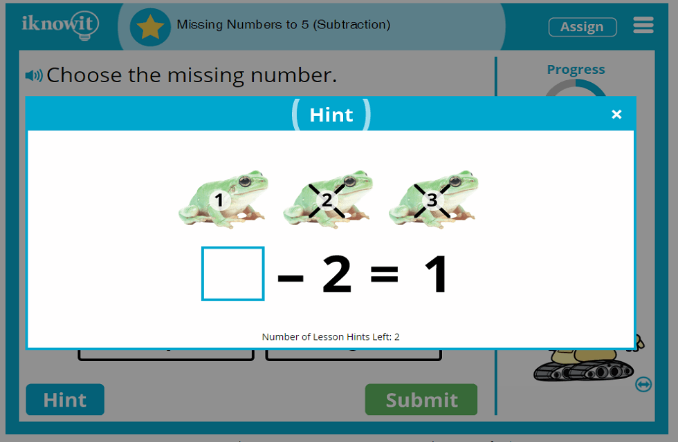 Kindergarten Missing Numbers to 5 Practice Subtracting Lesson