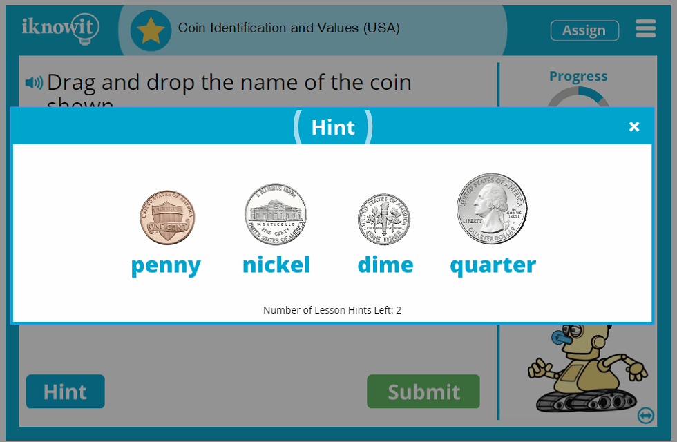 Kindergarten Coin Identification and Values USA Lesson