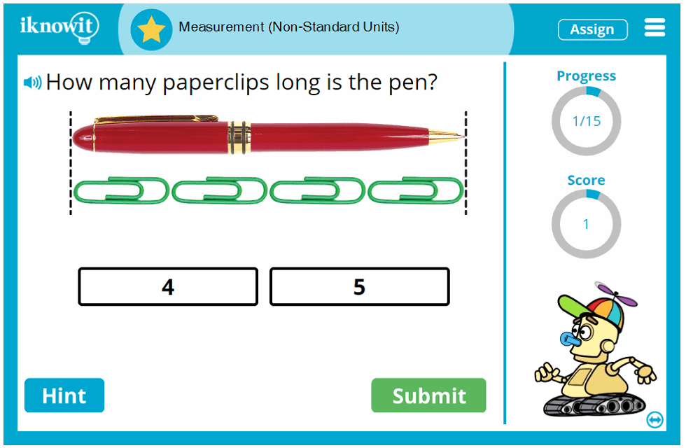 interactive math lesson measurement with non standard units