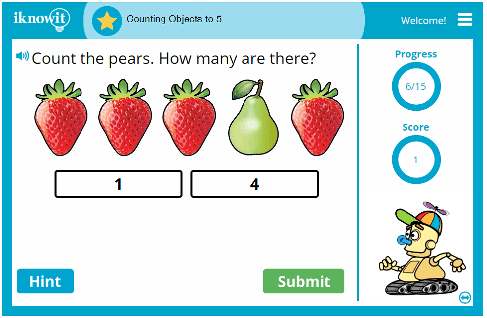 Kindergarten Counting Objects to 5 Activity