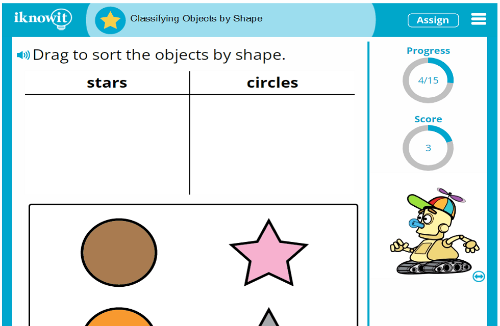 Kindergarten Classifying Objects by Shape Game