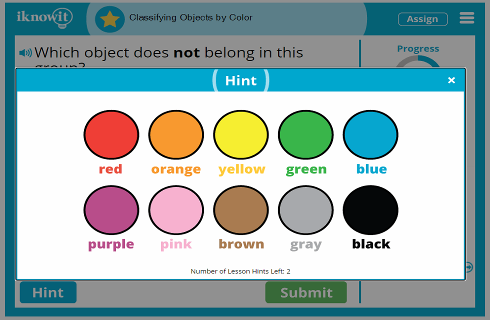 Kindergarten Classifying Objects using Colors Lesson